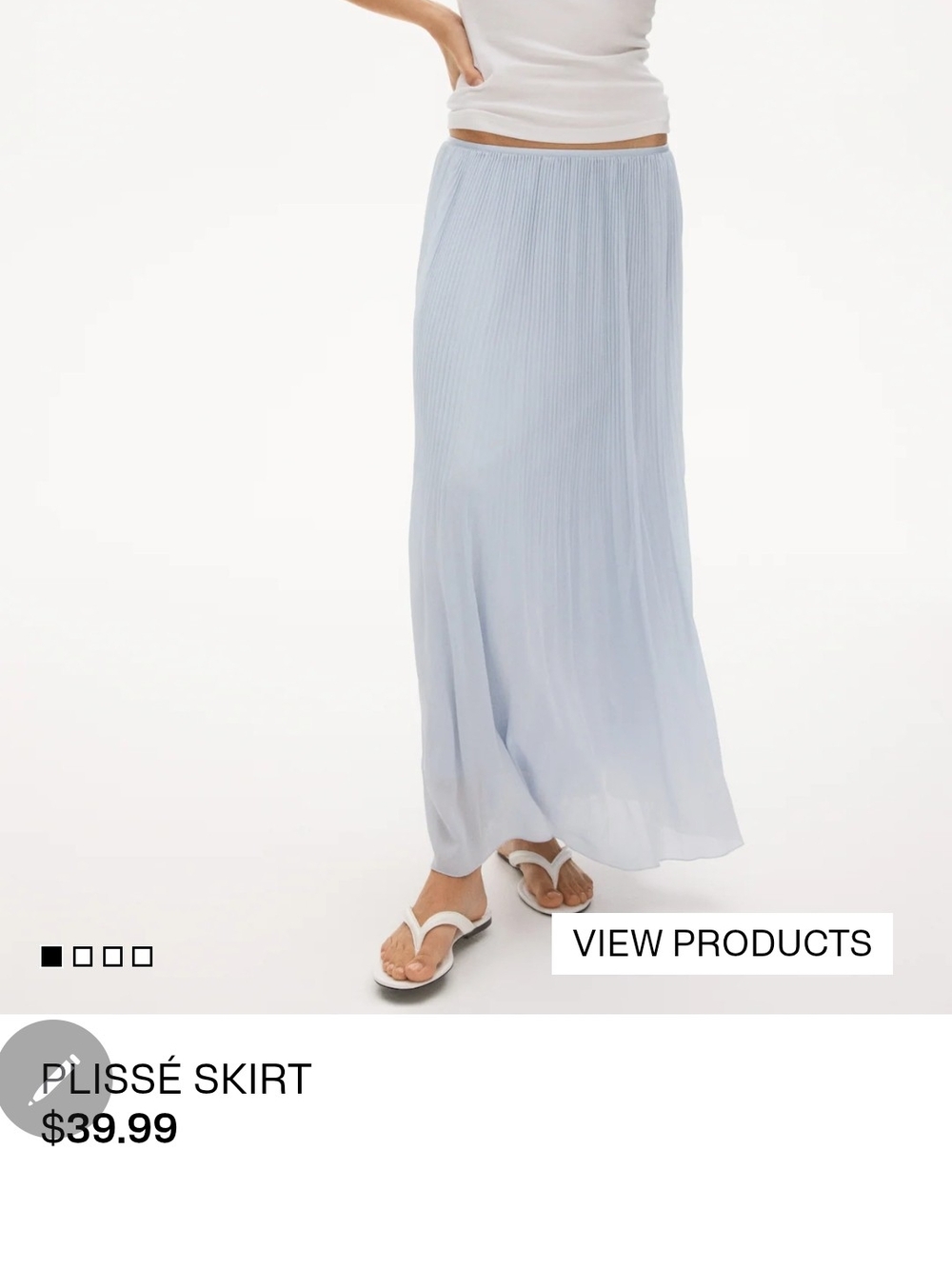 H&M Light Blue Plissé Maxi Skirt